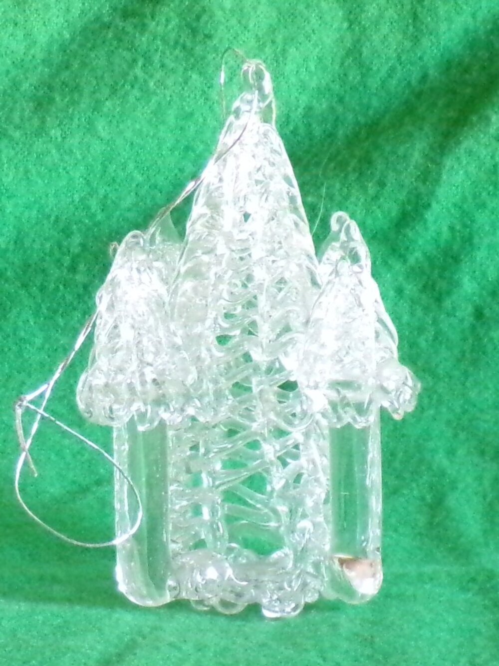 Glass Crystal Castle Decor Ornament Intricate Beautiful Hand Blown